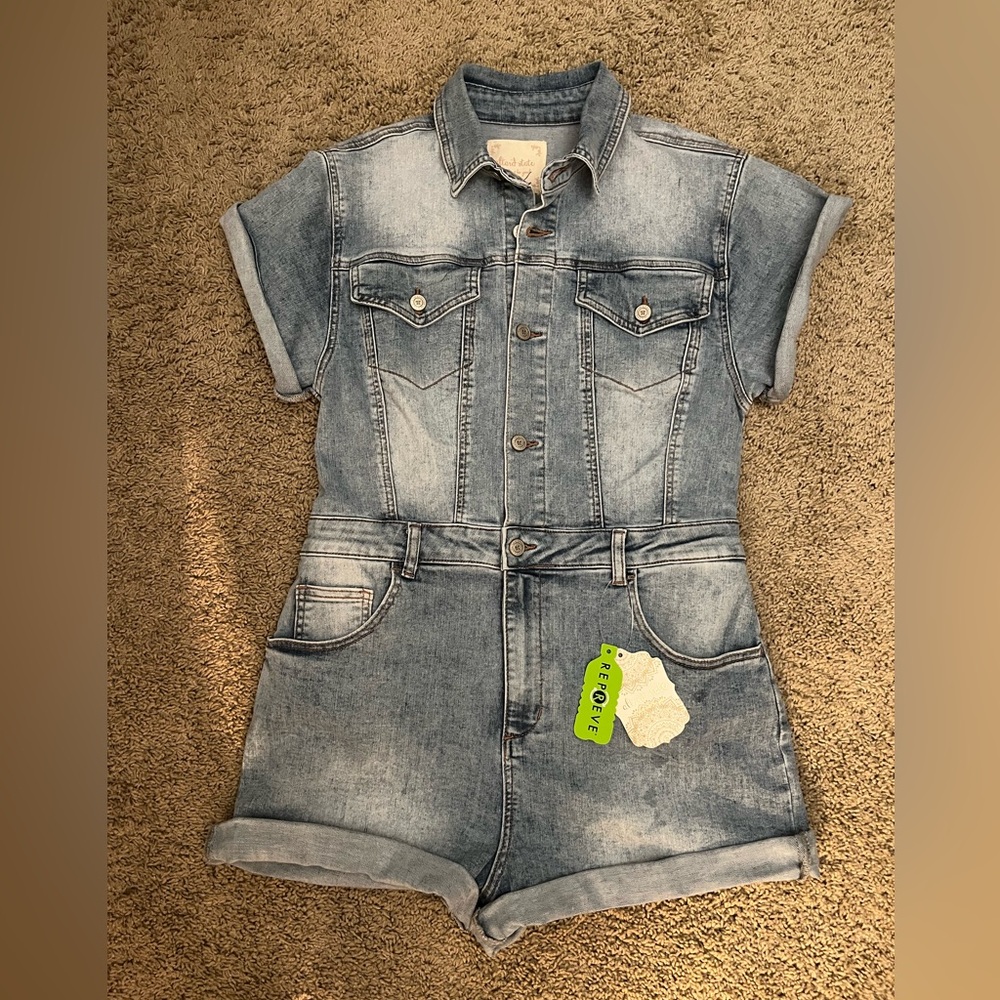 New with Tags Altar’d State Denim Romper